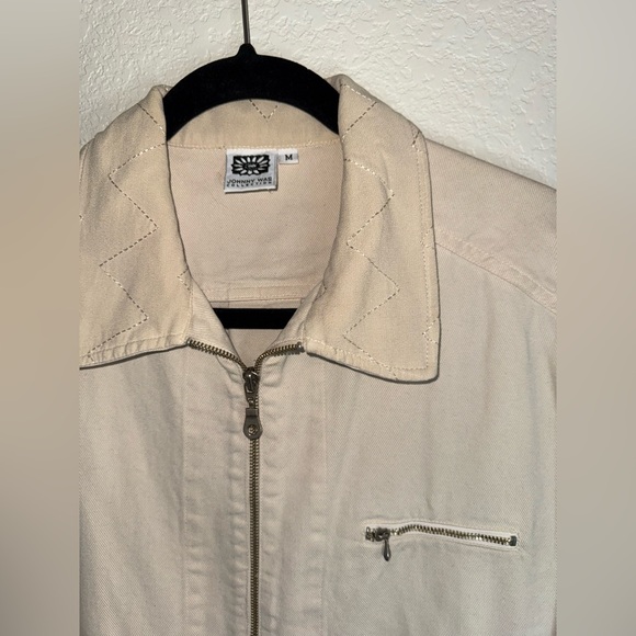 JOHNNY WAS COLLECTION Workman Denim Tencel Cotton Collard Zip Up Jacket VINTAGE - Picture 7 of 14